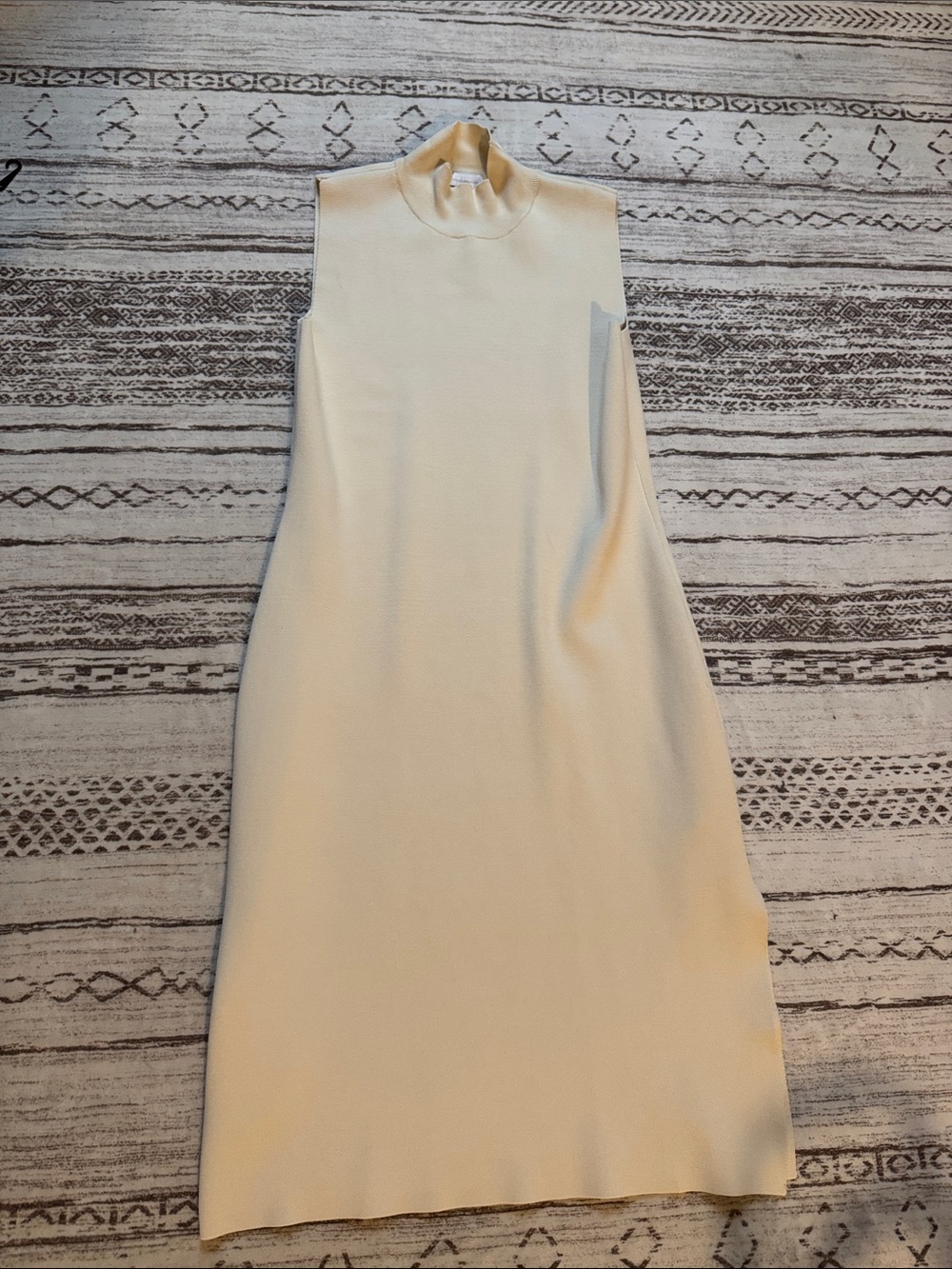 House of Harlow Sleeveless Cream Mock Neck Dress